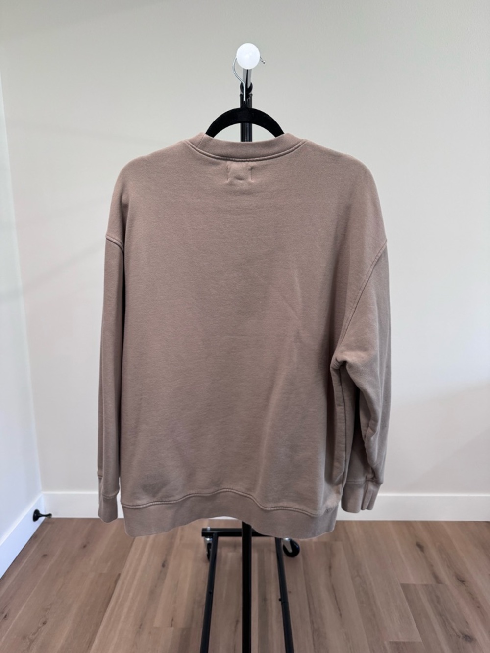 NWOT MATE the Label Crewneck Sweatshirt, Taupe - Picture 3 of 4
